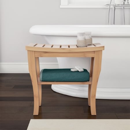 Hastings Home Bamboo Shower Seat, Bench and Shelf 432322OJG